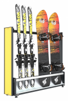 Стойка для хранения лыж и сноубордов с полками. V-UR