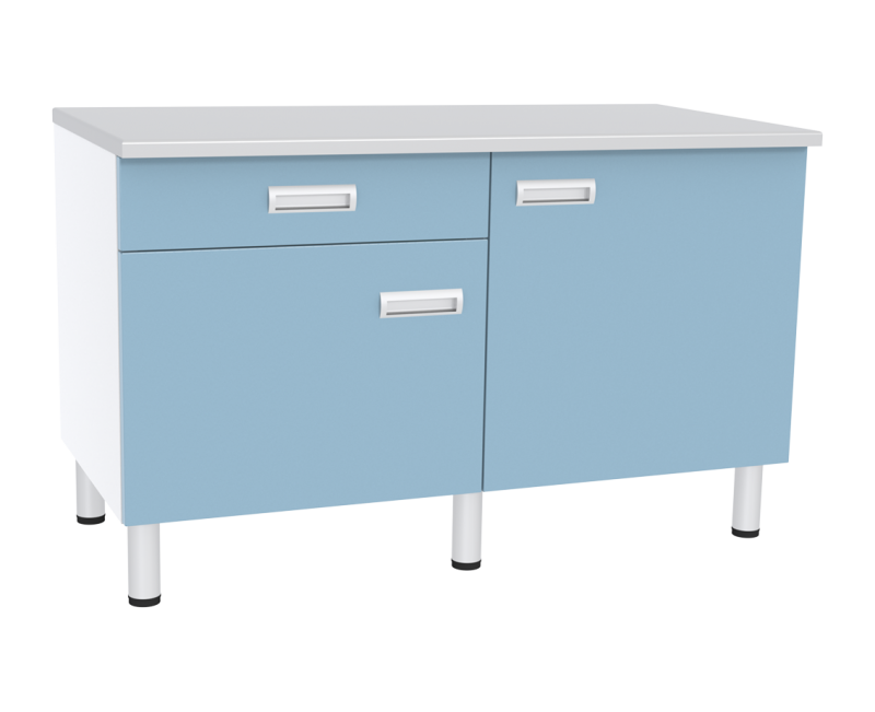 Стол лабораторный двухтумбовый с дверьми и ящиком СЛ-04-«МСК» (код СЛ-04-117)