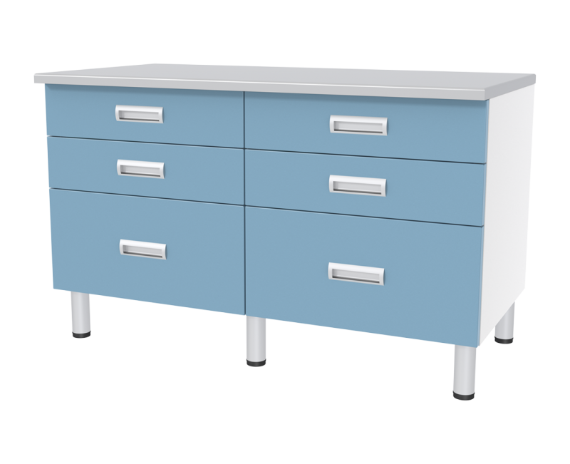 Стол лабораторный двухтумбовый с ящиками СЛ-04-«МСК» (код СЛ-04-116)