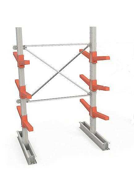 Складской консольный стеллаж для склада 2500x1500x1400 (12 консолей)