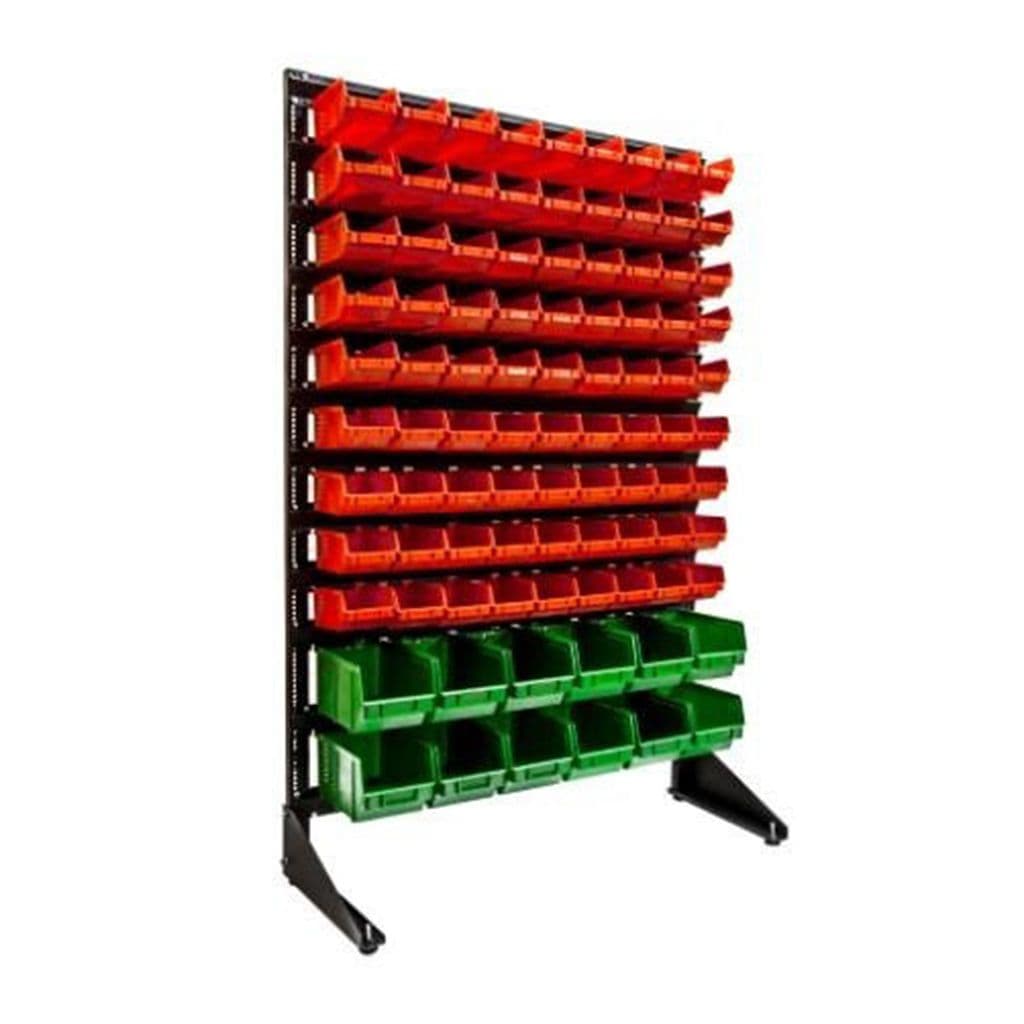 Стеллаж с ящиками для мелких изделий арт.1501-0/9/2 красно-зеленый